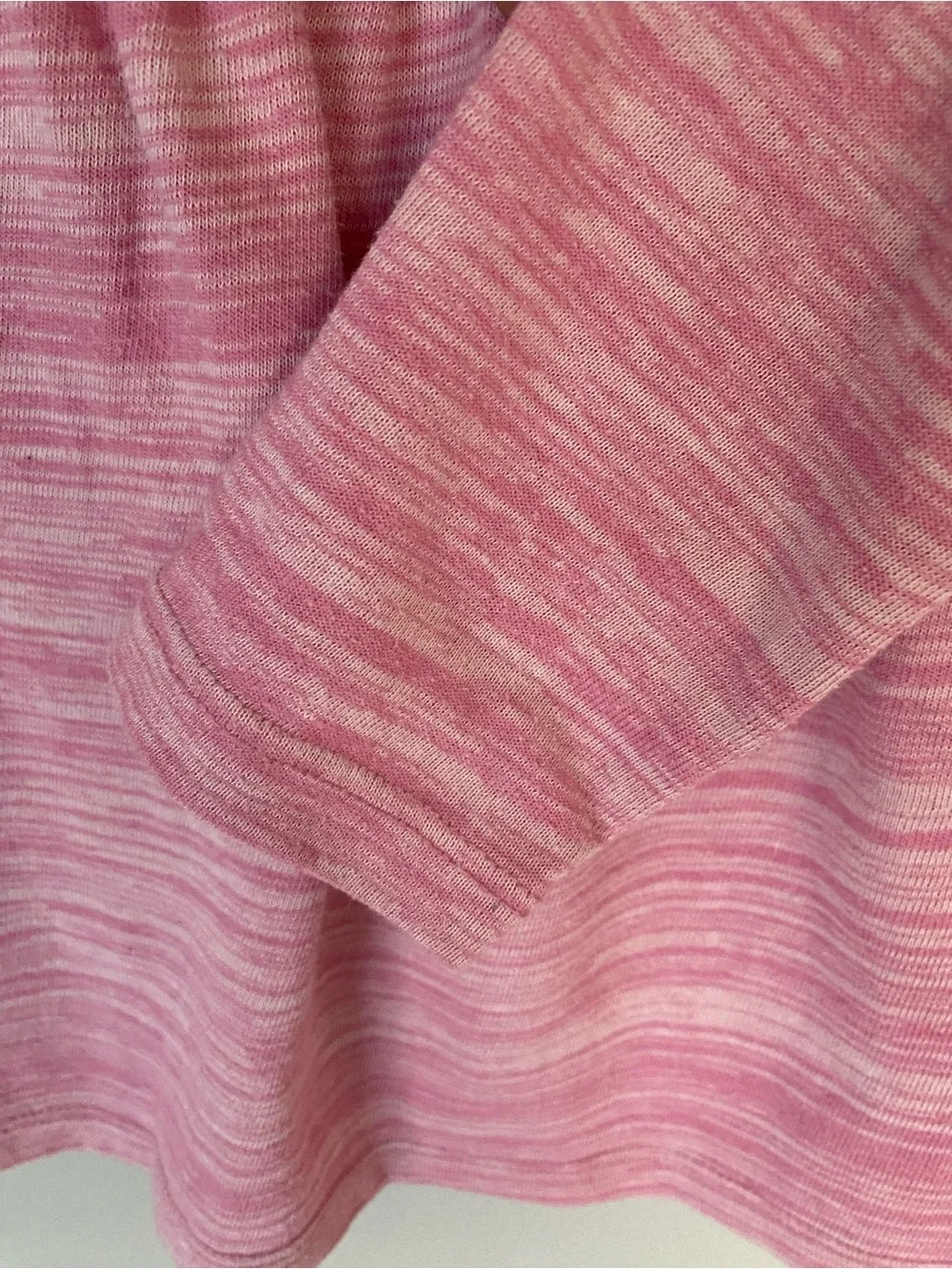 GAP Pink Heathered Long Sleeve Pintuck Top